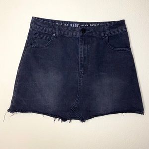 Black denim skirt
